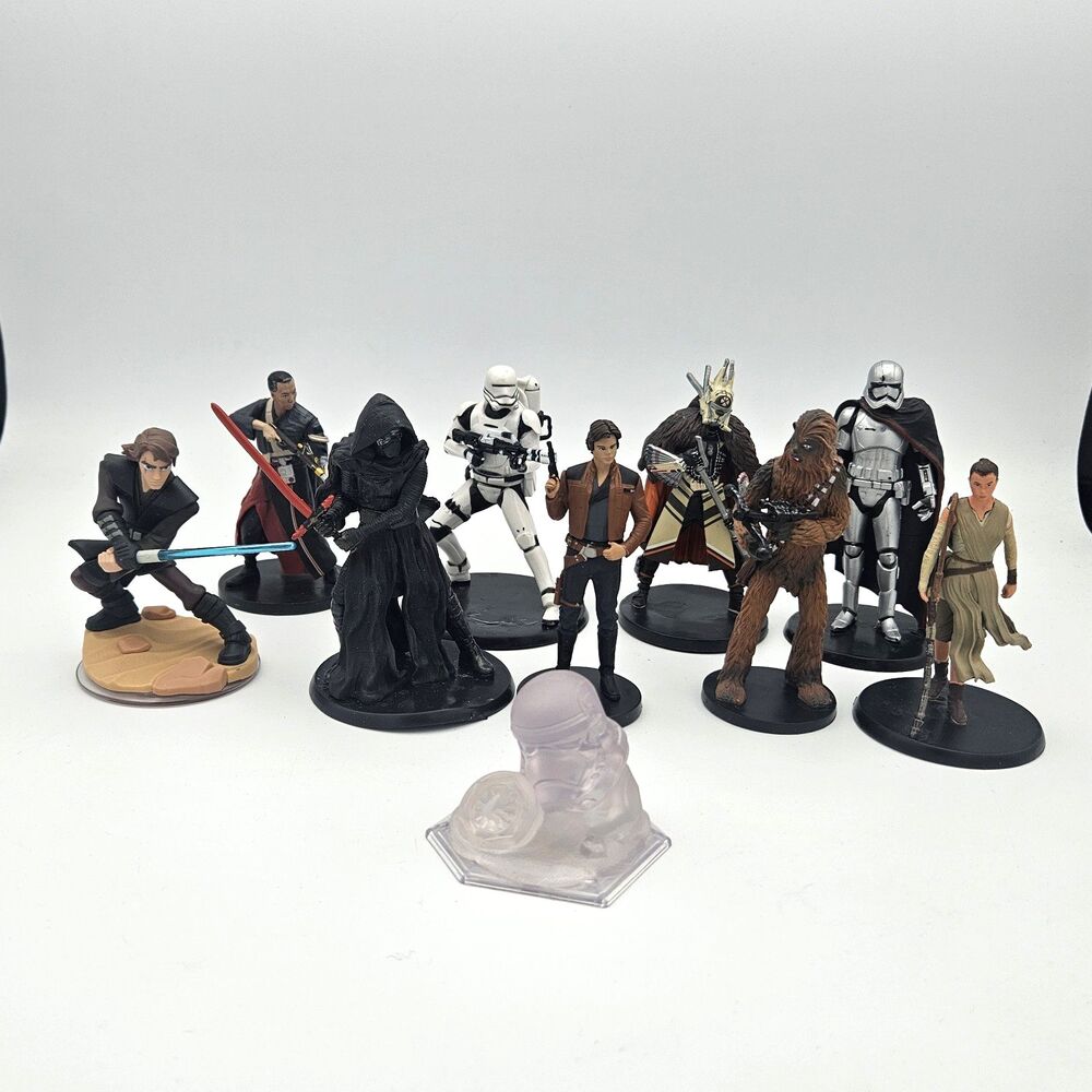 Star Wars Figure Lot 10 Kylo Ren Rey Han Solo Anakin Chewbacca Phasma